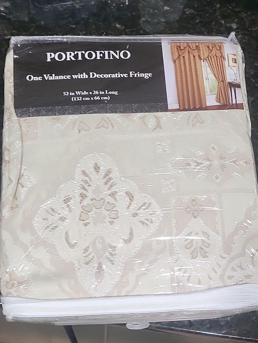 Portofino Cream Decorative Valance with Fringe